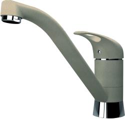 Смеситель для кухни/мойки Flortek Гамма FK, однорычажный, керамический картридж, с поворотным изливом, низкий, длина излива 217 мм, латунь, цвет песочный