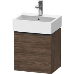 Тумба под раковину Duravit D-Neo, 43,4х32,2х44 см, подвесная, с распашной дверцей, ДСП, цвет: орех темный, шкафчик навесной, прямоугольная, правая, в ванную комнату