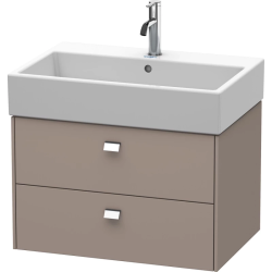 Тумба под раковину Duravit Brioso, 68,4х45,9х44,2 см, подвесная, 2 выдвижных ящика, ДСП, цвет: базальт/хром, шкафчик навесной, механизм доводчика, прямоугольная, правая/левая, в ванную комнату