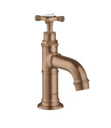 Смеситель для раковины Axor Montreux 50, для холодной воды, одновентильный, фиксированный излив, длина излива 10,4 см, керамический, латунь, цвет: шлифованное красное золото, без сливного набора