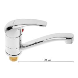 Смеситель для кухни/мойки Accoona, однорычажный, поворотный, керамический, длина излива 120 мм, цинк, цвет хром