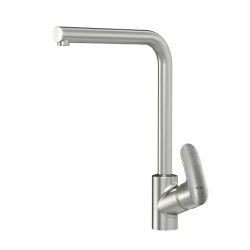 Смеситель для кухни/мойки Am.Pm Like однорычажный, поворотный, керамический, с высоким изливом, длина 218 мм, латунь, цвет сатин