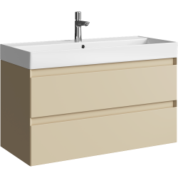 Тумба под умывальник AQWELLA Geometria 100 см морская дюна, 2 ящика