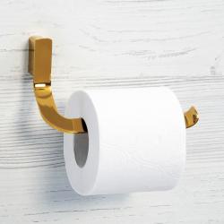 Держатель для туалетной бумаги WasserKRAFT Sauer, без крышки, настенный, цвет: золото, латунь, для туалета/ванной/ванной комнаты, бумагодержатель
