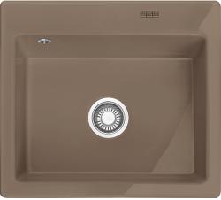 Мойка кухонная Franke MYTHOS MTK 610-58, 58х51 см, врезная, керамическая (Fraceram®), прямоугольная, цвет миндаль, без отверстия под смеситель, без крыла, слив-перелив, врезная в столещницу, для кухни