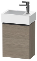 Тумба под раковину Duravit D-Neo, 36,4х22,2х44 см, подвесная, с распашной дверцей, ДСП, цвет: дуб терра, шкафчик навесной, прямоугольная, правая, в ванную комнату