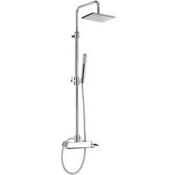 Душевая система Webert Azeta, высота 134 см, цвет хром, комплект: тропический душ/стойка/лейка/шланг, со смесителем, без излива