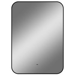 Зеркало Континент "Torry Led", 50х70 см, с LED/ЛЕД-подсветкой, цвет рамы: черный, прямоугольное, выключатель бесконтактный, для ванны, навесное/подвесное/настенное