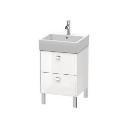 Тумба под раковину Duravit Brioso, 52х41,9х68,3 см, напольная, цвет: белый глянец/хром, 2 выдвижных ящика, ДСП, прямоугольная, левая/правая, в ванную комнату