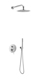 Душевая система Excellent Pi, встраиваемая, цвет хром, комплект: термостатический смеситель/тропический душ (с верхней лейкой)/лейка/шланг, латунь, скрытого монтажа