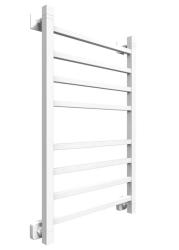 Полотенцесушитель Двин L Plaza 80/50, водяной (К3 квадрат белый), универсальное подключение, нержавеющая сталь, настенный, форма лесенка, цвет белый, к отоплению и ГВС, для отопления, обогрева в ванной