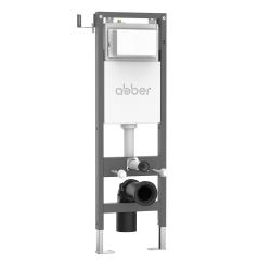 Инсталляция Abber, для подвесного унитаза узкая, без кнопки (клавиши смыва, двойного слива), система для подвесного унитаза, со скрытым смывным бачком (бак), размеры рамы (каркас) 38х114 см, подвод воды сзади/сверху, скрытая AC0110