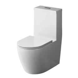 Унитаз моноблок AM.PM Func белый, горизонтальный (в стену) выпуск, 375x680x800 мм напольный, с сиденьем микролифт, дюропласт, безободковый, чаша с бачком, со смывным механизмом 