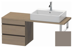 Тумба/шкафчик для консоли/столешницы Duravit DuraStyle под раковину 50х47,8х51,2 см, подвесная, ДСП, цвет: дуб терра/базальт, 2 выдвижных ящика, прямоугольная
