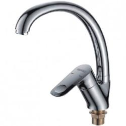 Смеситель для кухни/мойки LEDEME, однорычажный, поворотный, латунный, длина излива 191 мм, латунь, цвет хром