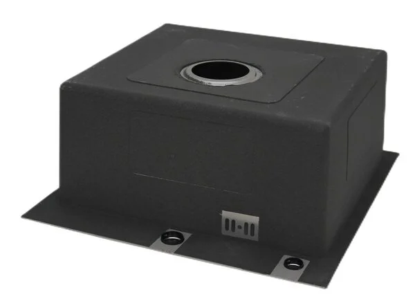 Мойка кухонная Hoffger 5050 врезная, Black (черная) 500х500х225 мм нержавеющая сталь, с PVD покрытием, с отверстием под смеситель, без крыла, слив-перелив