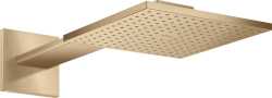 Верхний душ AXOR ShowerSolutions 300/300 2jet, с держателем, настенный монтаж, квадратный, с 2 режимами, размер 30х30 см, металлический, цвет: шлифованная бронза, для душа/ванной