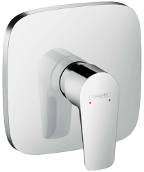 Смеситель для душа Hansgrohe Talis E однорычажный, скрытого монтажа, керамический, настенный/встраиваемый, без излива, без шланга/лейки, квадратный, 15,5х15,5 см, латунь, цвет хром