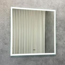 Зеркало Comforty "Гиацинт 80", 80х80 см, с LED/ЛЕД-подсветкой, квадратное, выключатель бесконтактный, для ванны, навесное/подвесное/настенное, дизайнерское