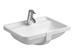 Раковина DURAVIT Starck 3, 49х36,5 см, встраиваемая снизу, прямоугольная, санфарфор, цвет белый, с 1 отверстием под смеситель, слив/перелив