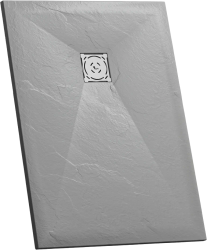 Душевой поддон RGW Stone Tray ST-Co, 90х110х2,5 см, прямоугольный, из искусственного камня, низкий, бетон, с антискользящим рельефным покрытием, без бортика