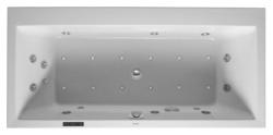Ванна Duravit Starck 170х80 см гидромассажная, встраиваемая/пристенная, акриловая, цвет: белый, с рамой/сливом-переливом, без фронтальной панели, прямоугольная, с системой гидромассажа Combi-System L, с одним наклоном для спины