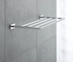 Полка Duravit Karree, для полотенец, без полотенцедержателя, размер 66,8х24 см, настенная, цвет хром, металлическая, прямоугольная, подвесная, для душа/ванной