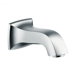 Излив на ванну Hansgrohe Metris Classic, настенный, латунь, хром, квадратный, длина излива 15,2 см, встраиваемый/встроенный, для смесителя/ванны/ванной/душевой, без смесителя, фиксированный