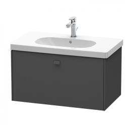 Тумба под раковину Duravit Brioso, 82х46,9х45,2 см, подвесная, 1 выдвижной ящик, ДСП, цвет: графит матовый, шкафчик навесной, механизм доводчика, прямоугольная, правая/левая, для раковины D-Code, в ванную комнату