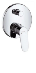 Смеситель для ванны Hansgrohe Focus скрытого монтажа, настенный/встраиваемый, однорычажный, латунный, без излива, керамический, цвет хром, без душевого гарнитура, хромированный