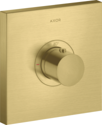 Смеситель для душа Axor ShowerSelect HighFlow, термостатический, скрытого монтажа, 1 потребитель, настенный, без излива/шланга/лейки, квадратный, латунный, цвет шлифованная медь, с термостатом