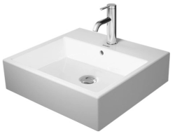 Раковина DURAVIT Vero Air WonderGliss 50х47х16,5 см, накладная, прямоугольная, санфарфор, цвет белый, без отверстия под смеситель, антигрязевое покрытие, слив/перелив