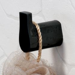 Крючок WasserKRAFT Glan, одинарный, настенный, металлический, для полотенец/халатов в ванную/туалет/душевую кабину, цвет черный