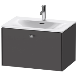 Тумба под раковину Duravit Brioso, 72х47,9х44,4 см, подвесная, 1 выдвижной ящик, ДСП, цвет: графит матовый/хром, шкафчик навесной, механизм доводчика, прямоугольная, правая/левая, в ванную комнату