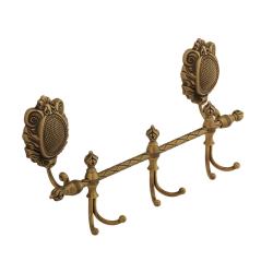 Планка с крючками Migliore Cleopatra, тройная, настенная, 36 см, металлическая, форма округлая, для полотенец, в ванную/туалет/душевую кабину, цвет бронза