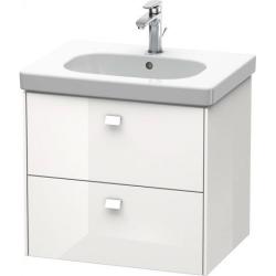 Тумба под раковину Duravit Brioso, 62х46,9х56,3 см, подвесная, 2 выдвижных ящика, ДСП, цвет: белый глянец, шкафчик навесной, механизм доводчика, прямоугольная, правая/левая, в ванную комнату