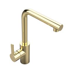 Смеситель для кухни/мойки TopZero, цвет золото, L образный, однорычажный, с высоким/низким изливом, высота излива 316,4 см, из латуни