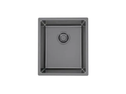Мойка кухонная ALVEUS KOMBINO 20 MONARCH ANTHRACITE SAT-90 U 50х40х19,5 см, слив 90, врезная под столешницу, нержавеющая сталь с PVD покрытием, прямоугольная, цвет антрацит, без отверстия под смеситель