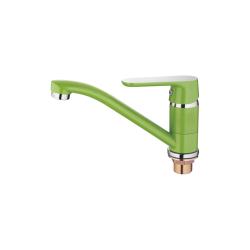 Смеситель для кухни/мойки Accoona, однорычажный, поворотный, керамический, длина излива 150 мм, цинк, цвет зеленый