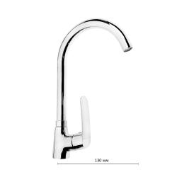 Смеситель для кухни/мойки Accoona, однорычажный, поворотный, керамический, длина излива 130 мм, латунь, цвет хром