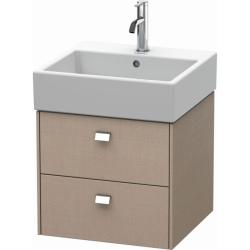 Тумба/шкафчик для консоли/столешницы Duravit Brioso под раковину 42х48х44,2 см, подвесная, ДСП, цвет: лен/хром, 2 выдвижных ящика, прямоугольная