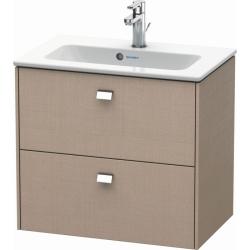 Тумба под раковину Duravit Brioso, 62х38,9x55,3 см, подвесная, 2 выдвижных ящика, ДСП, цвет: лен/хром, шкафчик навесной, механизм доводчика, прямоугольная, правая/левая, в ванную комнату