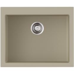 Мойка кухонная Omoikiri Bosen 61-BE, 50х61 см, врезная, из искусственного гранита (Tetogranit), прямоугольная, цвет ваниль, без отверстия под смеситель, без крыла, слив-перелив, врезная под столещницу, для кухни