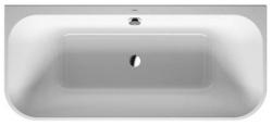 Ванна Duravit Happy D.2 Plus 180х80 см пристенная, акриловая, цвет: белый/графит супер матовый, с фронтальной панелью, ножками, (без гидромассажа, сифона), прямоугольная, с двумя наклонами для спины