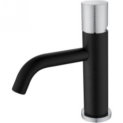 Смеситель для раковины/умывальника Boheme Stick, однорычажный, неповоротный, керамический, длина излива 135 мм, латунь, цвет черный/хром