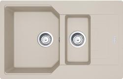Мойка кухонная Franke URBAN UBG 651-78, две чаши, 78х50 см, врезная, искусственный гранит (Fragranite+), прямоугольная, цвет сахара, без отверстия под смеситель, с крылом, оборачиваемая
