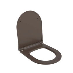 Cидение для унитаза Ambassador Abner, 360х440х28 мм, (тонкое), дюропласт, цвет- коричневый матовый, с крышкой, Soft Close (микролифт), округлое