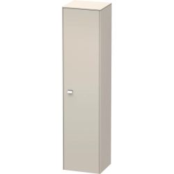 Пенал Duravit Brioso R, 42x36x177 см, подвесной, (правый), с дверцей, с полкой, со стеклянными полками, цвет: серо-коричневый/хром, в ванную комнату