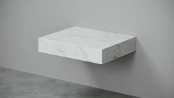 Столешница Velvex Unit 60, 600х500х110 мм, фанера, HPL-поверхность, прямоугольная, цвет белый мрамор, для накладной раковины/умывальника/рукомойника, без отверстий