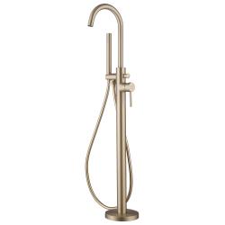 Смеситель для ванны/душа ABBER Wasser Kreis напольный, однорычажный, неповоротный, длина излива 200 мм, латунь, цвет золото матовое